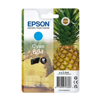 EPSON 604 CIANO (C13T10G24010) - CARTUCCIA ORIGINALE