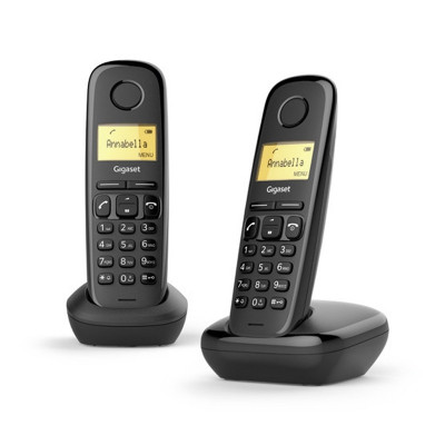 GIGASET A170 DUO (NERO) - TELEFONO CORDLESS DOPPIO - FUNZIONE SVEGLIA