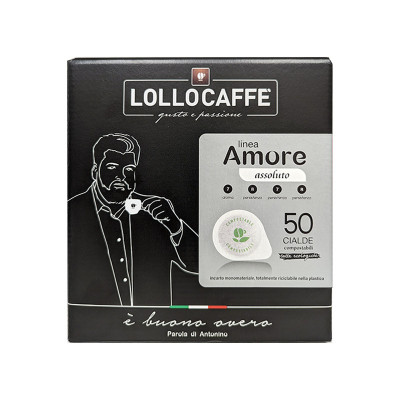 LOLLO CAFFE` LINEA AMORE - GUSTO ASSOLUTO - CIALDE 44MM - BOX 50PZ