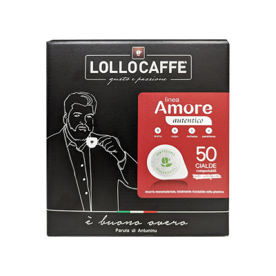 LOLLO CAFFE` LINEA AMORE - GUSTO AUTENTICO - CIALDE 44MM - BOX 50PZ