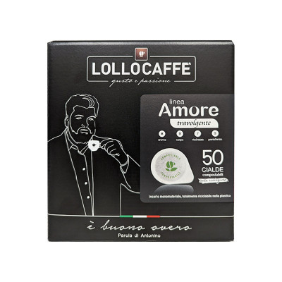 LOLLO CAFFE` LINEA AMORE - GUSTO TRAVOLGENTE - CIALDE 44MM - BOX 50PZ