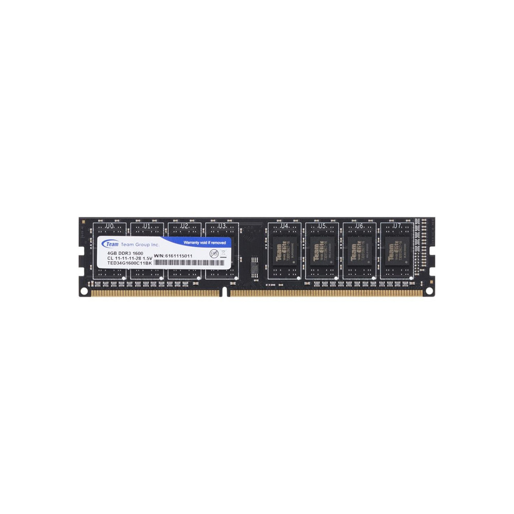 TEAM GROUP DESKTOP RAM 4GB - DDR3 - PC1600 (TED34G1600C1101)