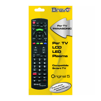 BRAVO ORIGINAL 5 (90202051) - TELECOMANDO COMPATIBILE FEDELMENTE RIPRODOTTO PER TV PANASONIC