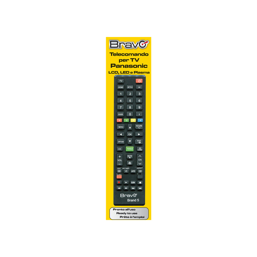 BRAVO BRAND 5 (90202065) - TELECOMANDO COMPATIBILE PER TV PANASONIC