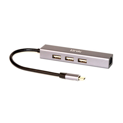 LINK LKADAT127 - ADATTATORE USB TYPE C - RJ45 + 3 PORTE USB 2.0